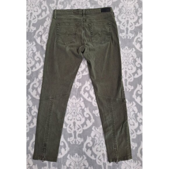EUC AG Adriano Goldschmied The Moto Legging in Olive Green/Size 28 - Picture 2 of 7